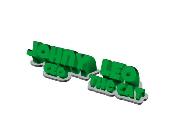 Custom 3D Printed Sweeping Name Plate