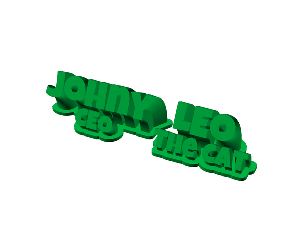 Custom 3D Printed Sweeping Name Plate